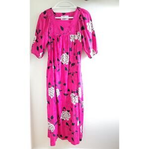 Hilo Hattie 1970's Magenta Floral Maxi S